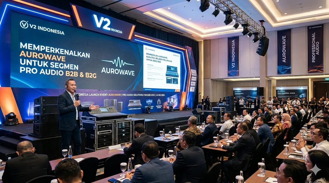 V2 Indonesia Perkenalkan Aurowave untuk Segmen Pro Audio B2B dan B2G