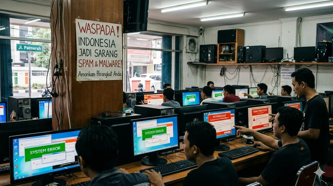 Indonesia Jadi Sarang Spam dan Malware, Ada 15 Serangan Siber Per Detik
