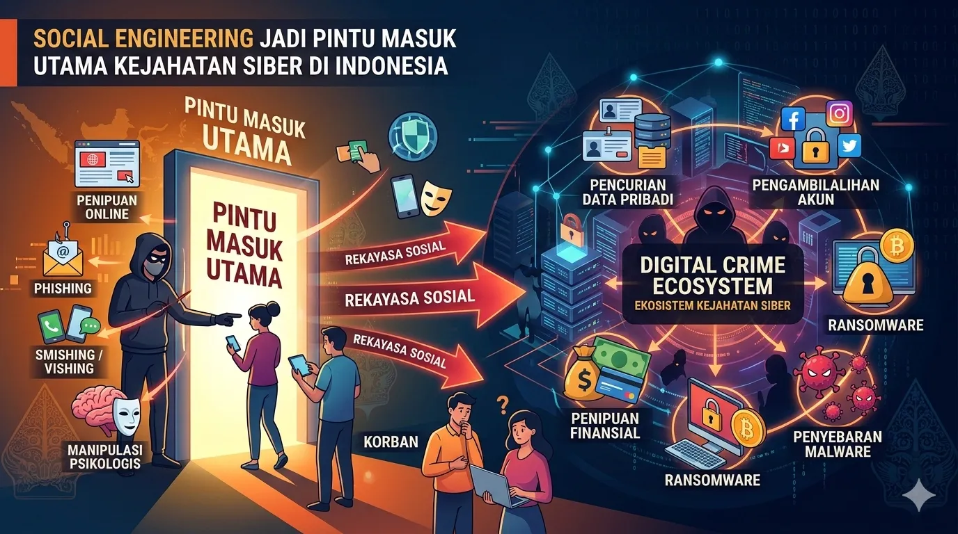 Social Engineering Jadi Pintu Masuk Utama Kejahatan Siber di Indonesia