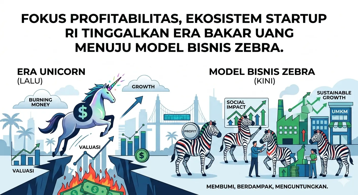 Fokus Profitabilitas, Ekosistem Startup RI Tinggalkan Era Bakar Uang Menuju Model Bisnis Zebra