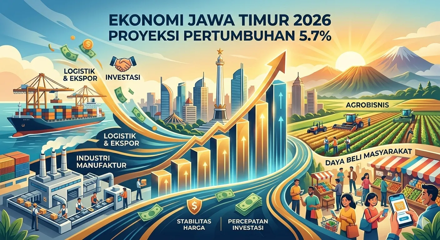 Proyeksi Bisnis dan Ekonomi Jawa Timur 2026: BI Prediksi Pertumbuhan Tembus 5,7 Persen